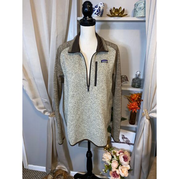 Patagonia Men’s Large Brown Long Sleeve Quarter Zip Sweater GUC Work Wear Top - Picture 5 of 12